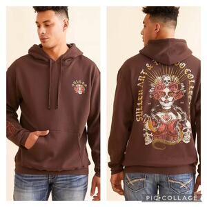 Sullen Vudo Brown Hooded Sweatshirt Mens 2X